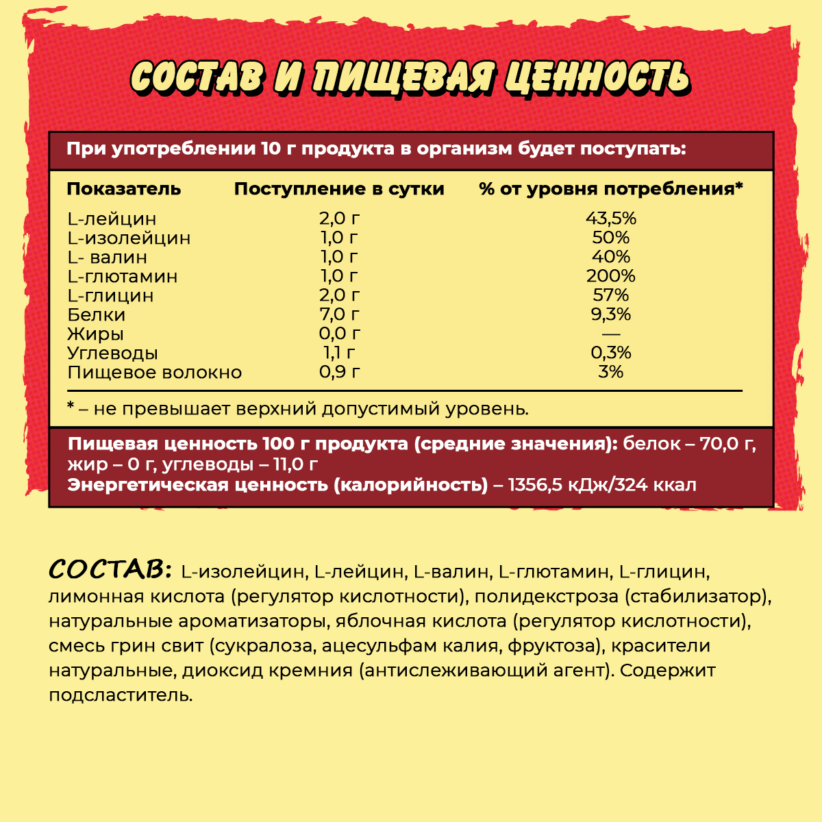 БЦАА 2:1:1 плюс со вкусом гранат 200 гр.