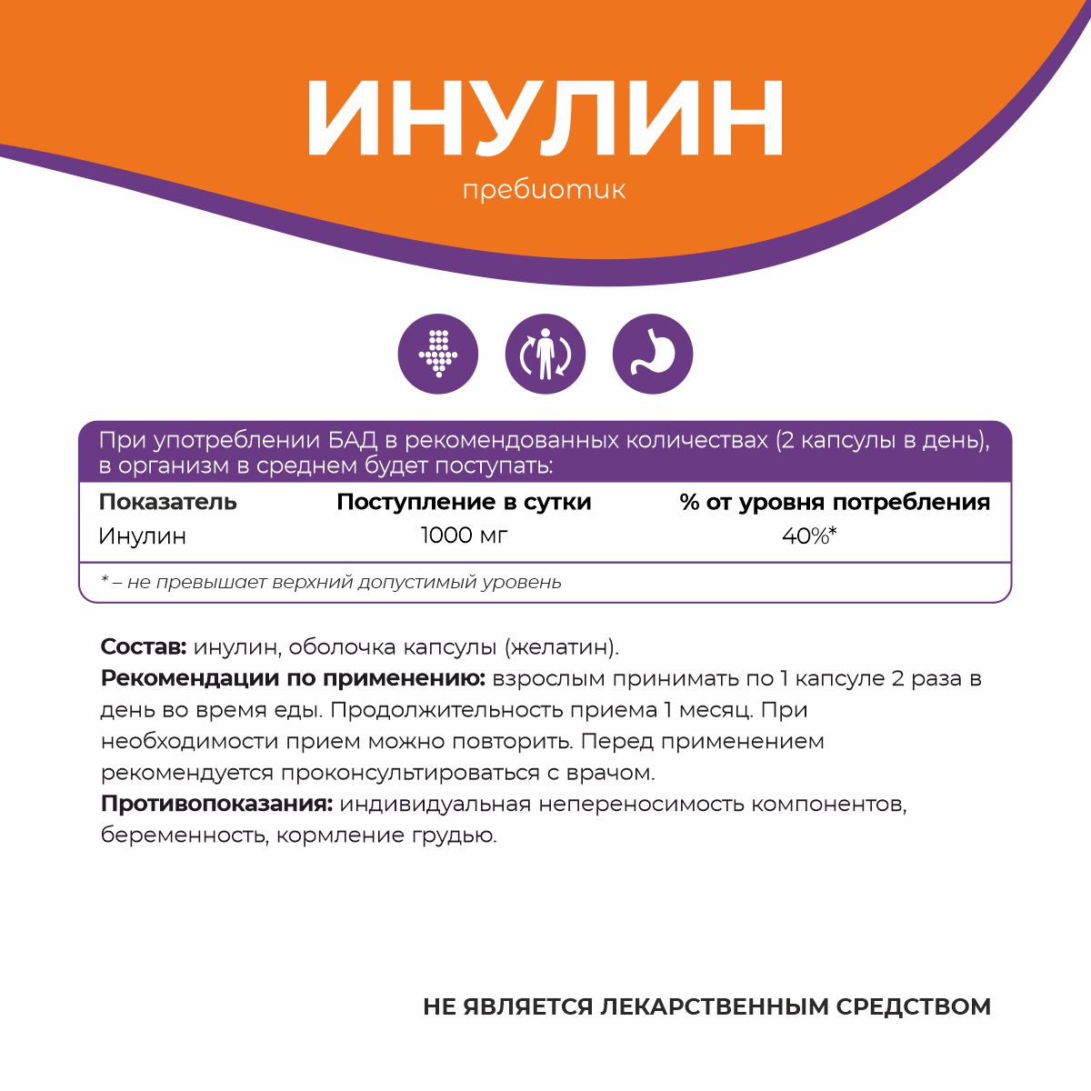 БАД к пище Инулин 90 капс.