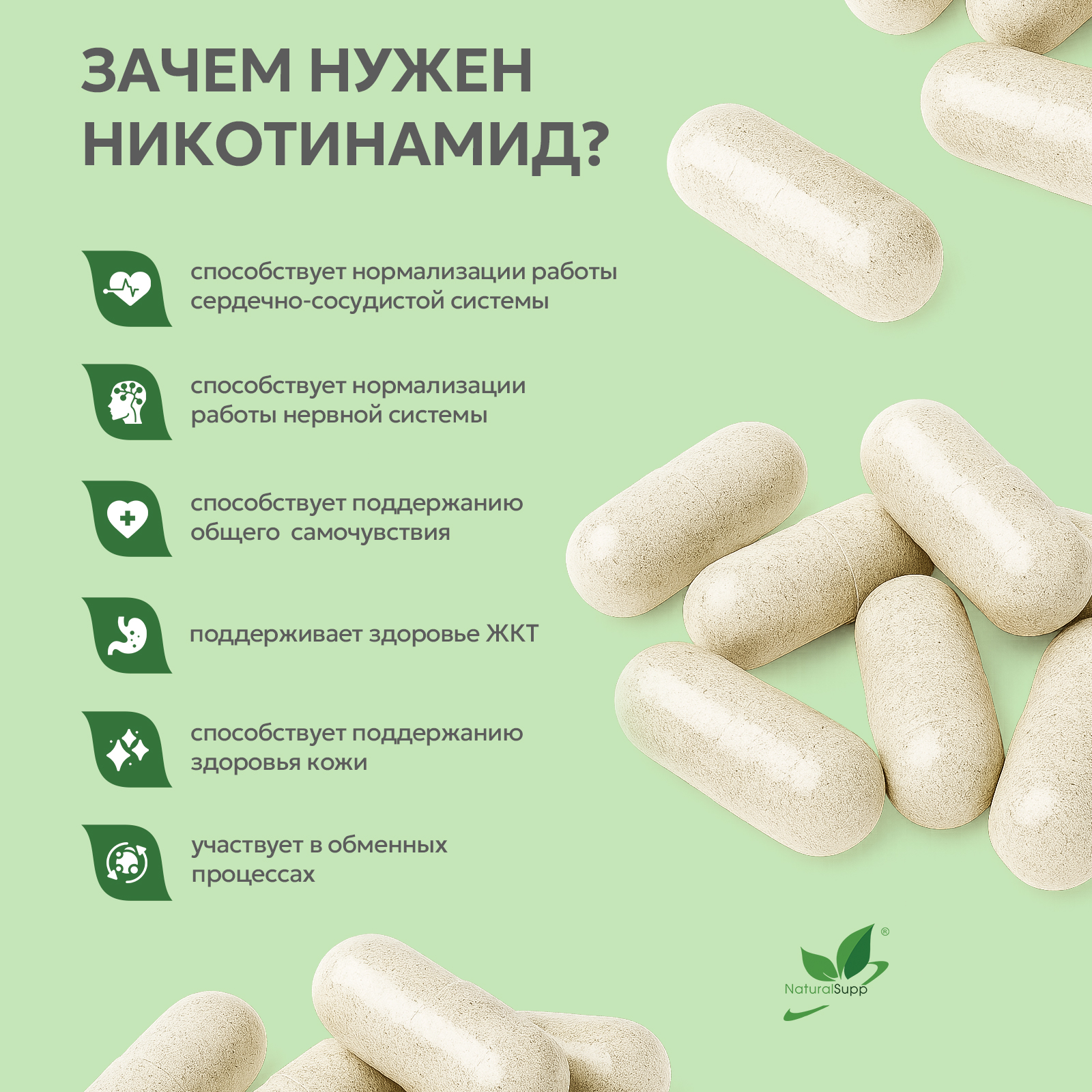 БАД к пище Никотинамид (Витамин Б3) 60 капс. 