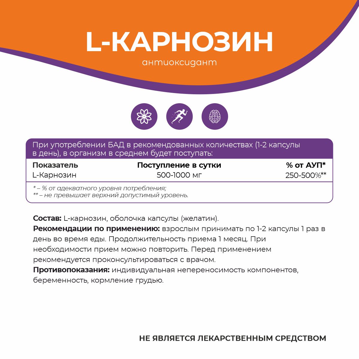БАД к пище L - Карнозин 90 капс.